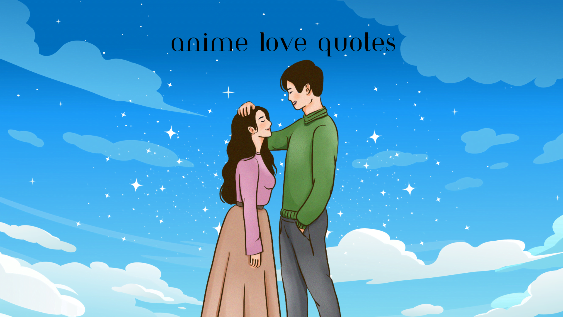 Blue Sky Anime Romantic Couple Love Desktop Wallpaper