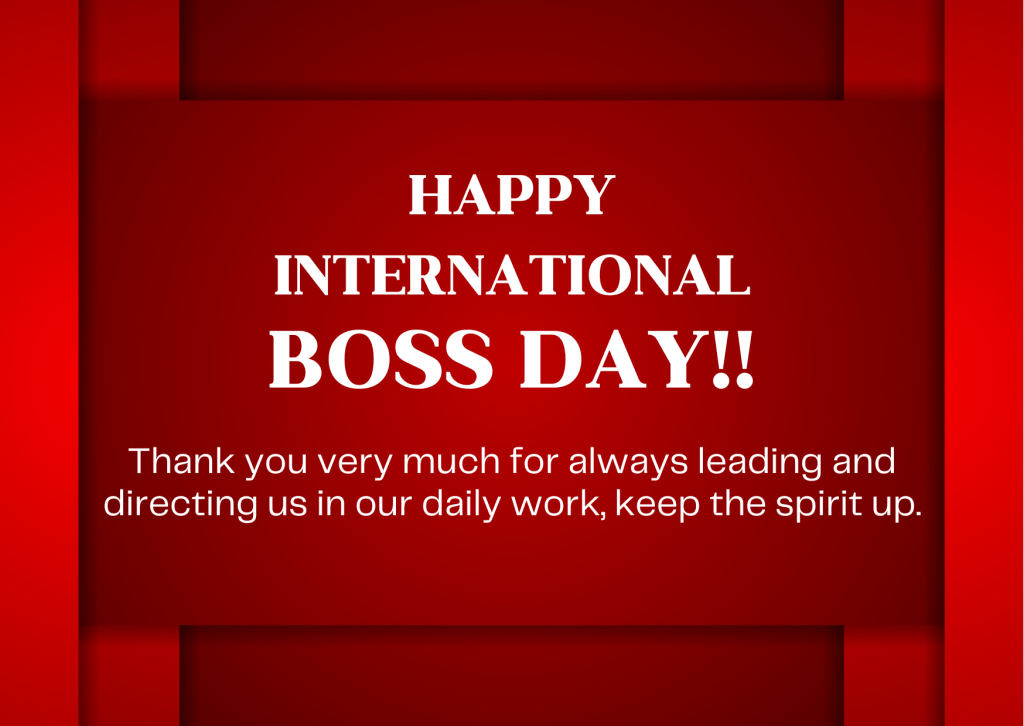 Thank you very much for always leading and directing us in our daily work, keep the spirit up.